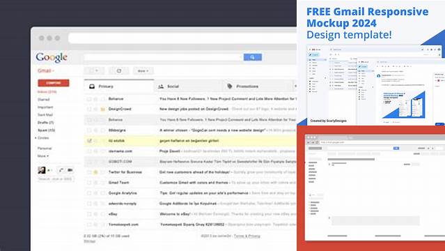 7056+ Gmail Mockup Free PSD