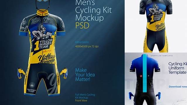 7064+ Cycling Kit Mockup Free Fully Layered PSD Freebie