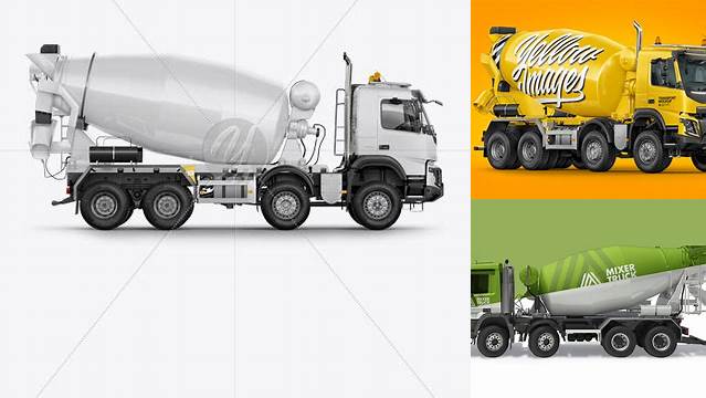 7072+ Mixer Truck Mockup Layered Photoshop Template