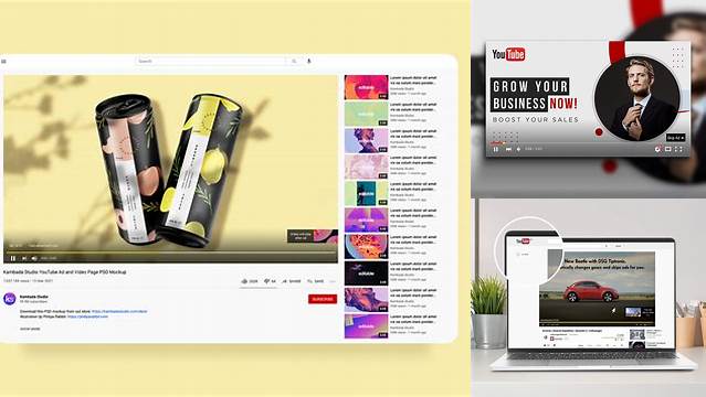 7082+ Youtube Bumper Ad Mockup PSD File for Designers