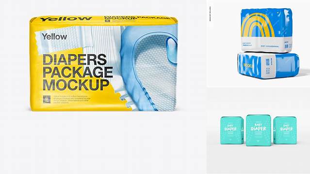 7083+ Diaper Packaging Mockup Free PSD File Download