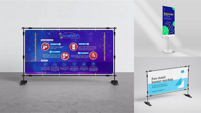 7086+ Banner Stand Mockup Free PSD