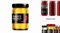 7087+ Sauce Jar Mockup PSD File for Designers