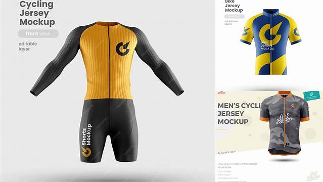 7089+ 3d Cycling Jersey Mockup Free PSD for Free