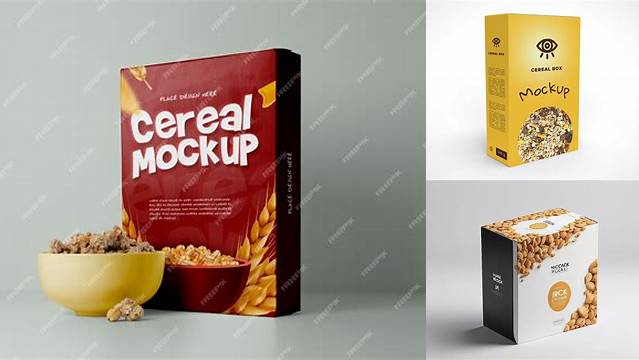 7092+ Mockup Cereal Box Customizable Design Files