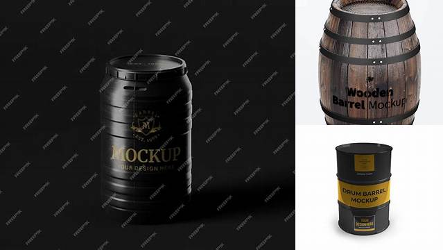 7097+ Barrel Mockup Free PSD