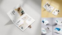 7104+ A4 Bifold Brochure Mockup Free Download High-Resolution PSD Download