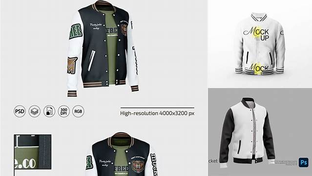 7109+ Varsity Jacket Mockup Psd Digital Download