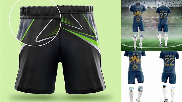 7139+ Mockup Short Futbol Easy Editable