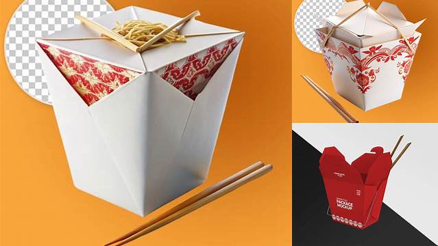 7145+ Chinese Takeout Box Mockup Editable PSD File