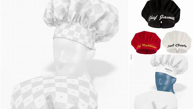 7149+ Chef Cap Mockup Customizable Design Files