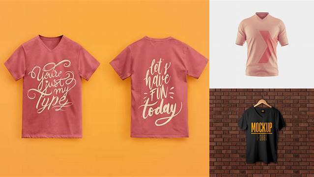 7203+ V Neck T Shirt Mockup Free Download Hight Resolution