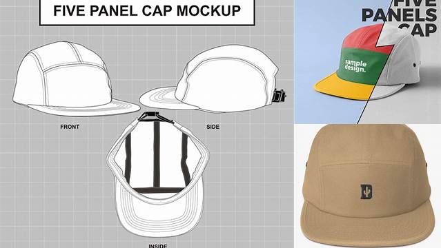 7204+ 5 Panel Cap Mockup Hight Resolution