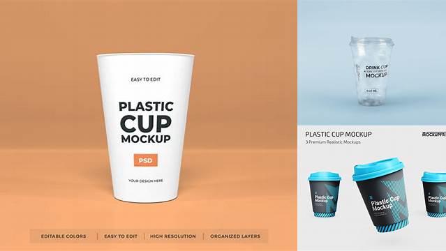 7218+ Plastic Cup Mockup Free Download Professional PSD Template