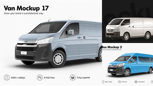 7218+ Toyota Hiace Van Mockup Free Download High Resolution