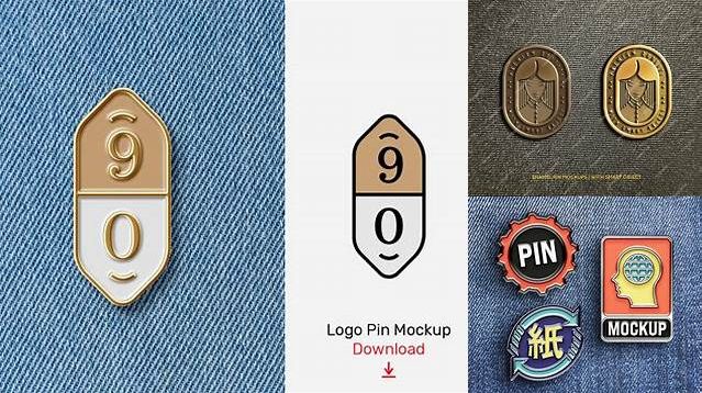 722+ Logo Enamel Pin Mockup Vk Customizable Design Files