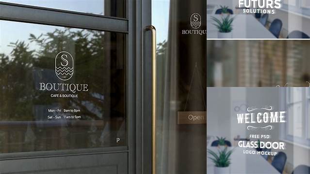 7293+ Glass Door Logo Mockup Psd Free Download Layered PSD File