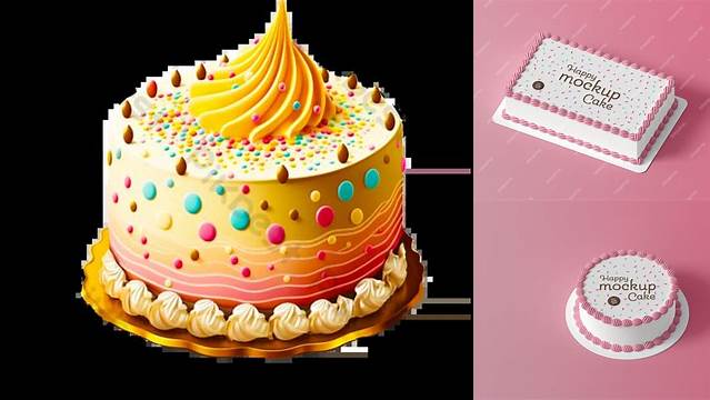 7332+ Birthday Cake Mockup Best Free Mockup PSD