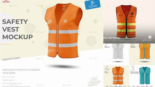 734+ Safety Vest Mockup Editable Design File