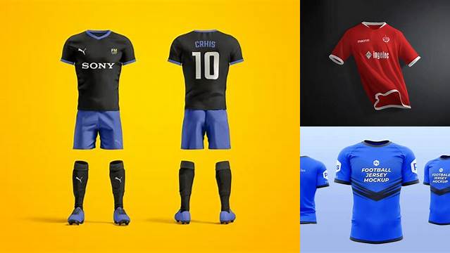 7348+ Mockup T-shirt Football Free Professional PSD Mockup