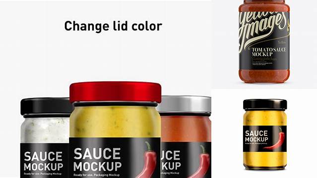 7350+ Sauce Jar Mockup Include TIFF