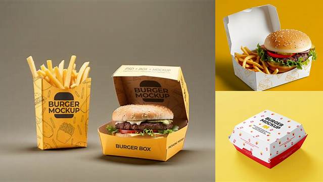 7356+ Hamburger Box Mockup Free PSD Download