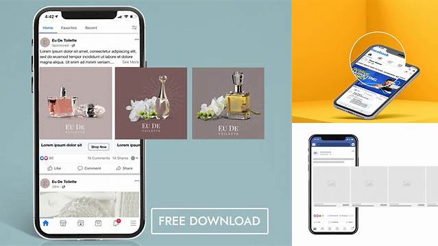 7399+ Facebook Carousel Post Mockup Free PSD