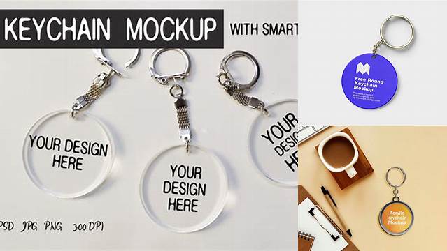 7408+ Mockup Keychain Acrylic Include TIFF