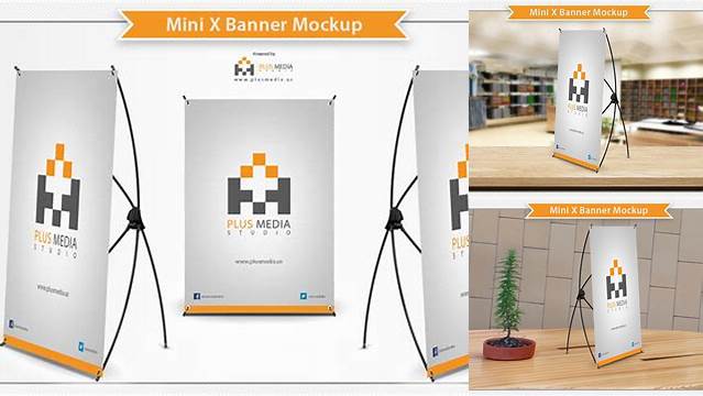 7412+ Mini X Banner Mockup Free Include TIFF