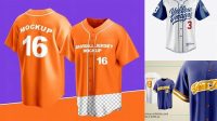 7446+ Baseball Jersey Mockup Psd Include TIFF