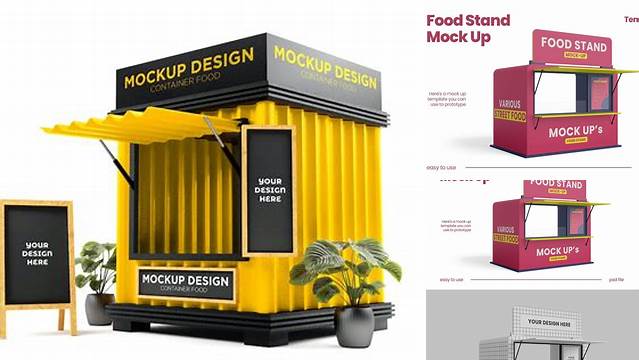 7450+ Food Stand Mockup Free Include TIFF