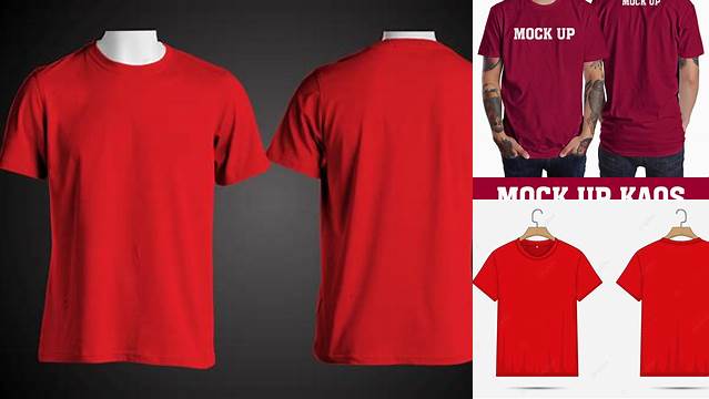 7483+ Mockup Kaos Merah Depan Belakang Professional PSD Mockup