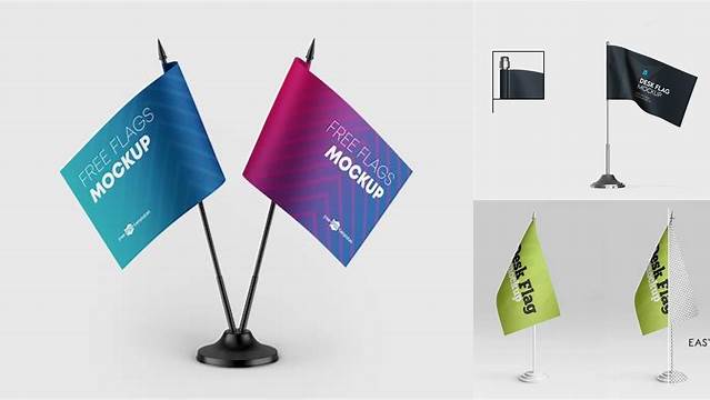 7498+ Desk Flag Mockup Exclusive Free PSD Mockups