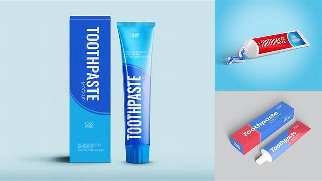 7510+ Toothpaste Box Mockup Include TIFF