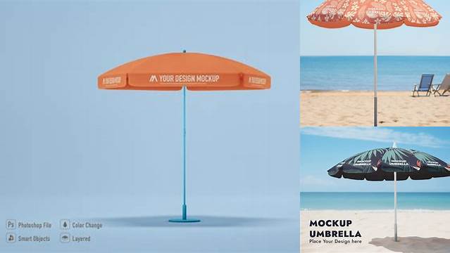 7534+ Beach Umbrella Mockup Free Free Graphic Resource