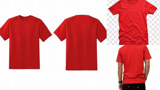 7538+ Mockup Kaos Merah Include TIFF