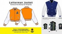 7548+ Letterman Jacket Mockup Free Customizable PSD Templates