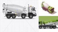 7557+ Mixer Truck Mockup Modern Design PSD