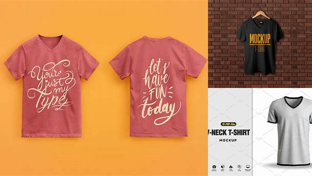 7574+ V Neck T Shirt Mockup Free Download Mockup PSD