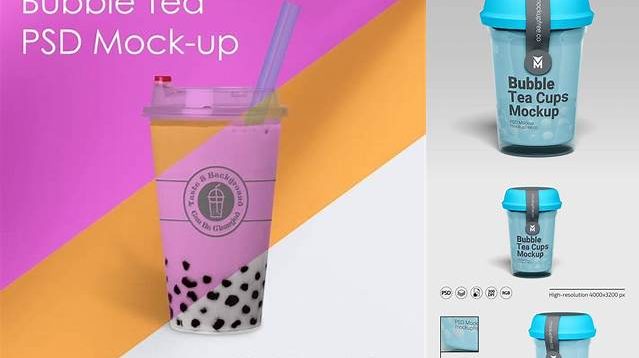 7584+ Bubble Tea Cup Mockup Free PSD Free Download