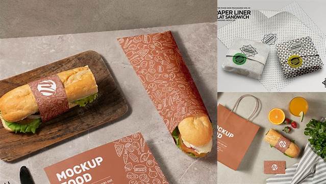 7597+ Sandwich Paper Mockup Smart PNG Image