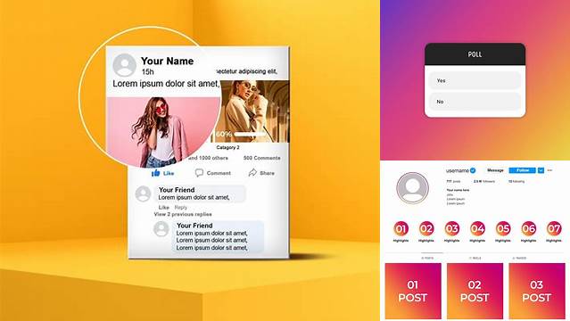 7602+ Instagram Poll Mockup Psd High-Quality Editable PSD