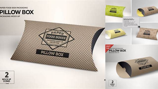 7620+ Pillow Box Packaging Mockup Include TIFF