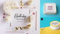 765+ Birthday Cake Mockup Customizable PSD