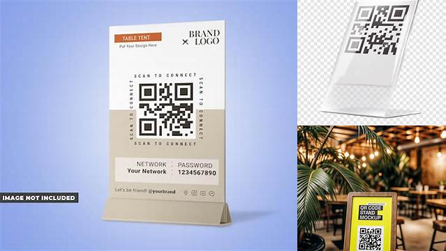 7652+ Qr Code Stand Mockup Download Free