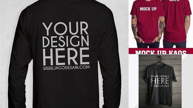 7672+ Mockup Kaos Panjang Cdr Free PSD