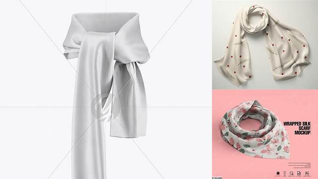 7690+ Silk Scarf Mockup Free Download Smart PNG Image