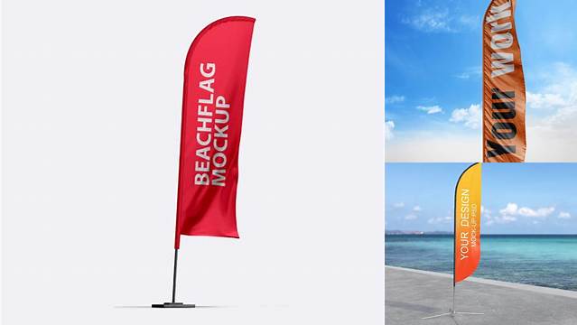 7693+ Beachflag Mockup Free Psd Best for Showcase