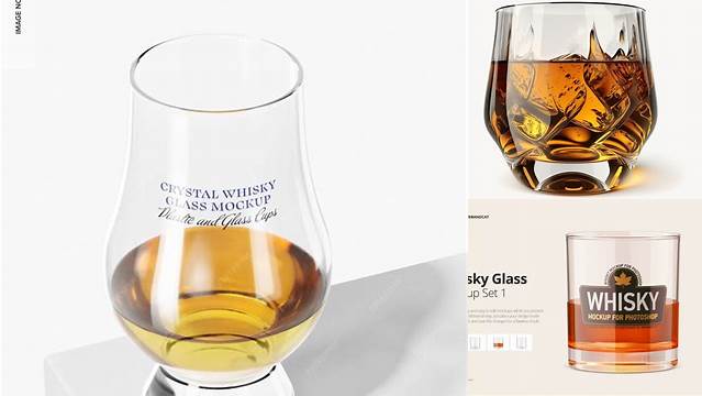 7694+ Whisky Glass Mockup Layered PSD File