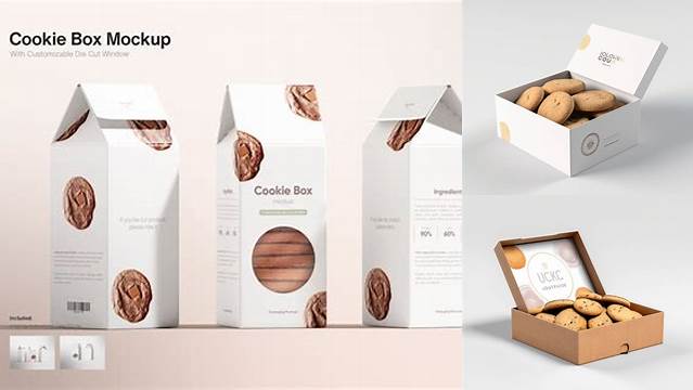 7697+ Cookie Box Mockup Editable Design File